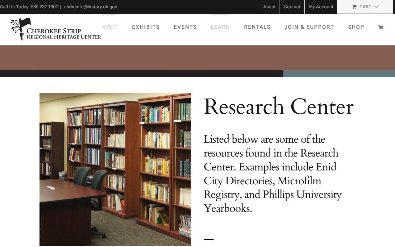 Enid city directory research resources at the Cherokee Strip Regional Heritage Center