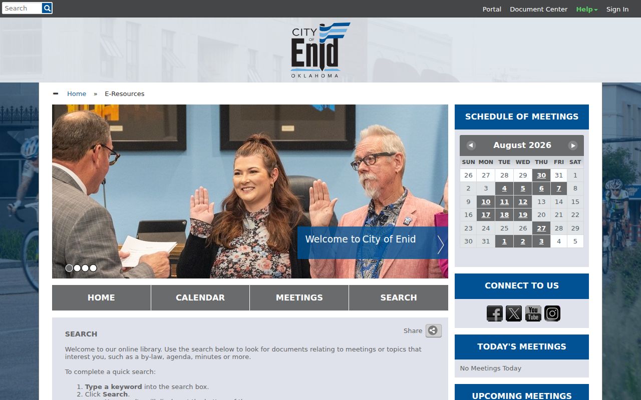 Enid previous residents research through the Enid CivicWeb document library